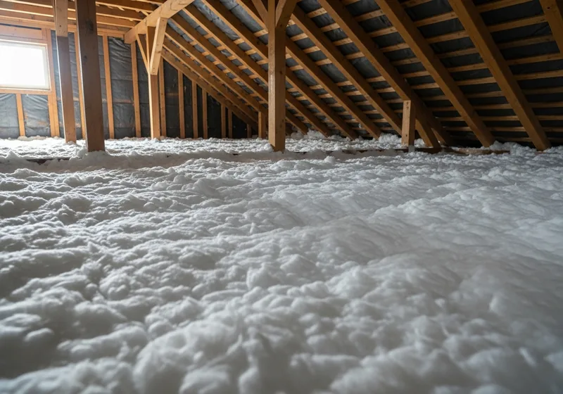 Combles perdus d'un pavillon isolés par soufflage à Pleurtuit