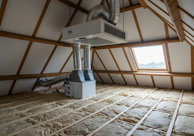 Reprise d'isolation et pose de ventilation dans les combles d'une maison à La Richardais